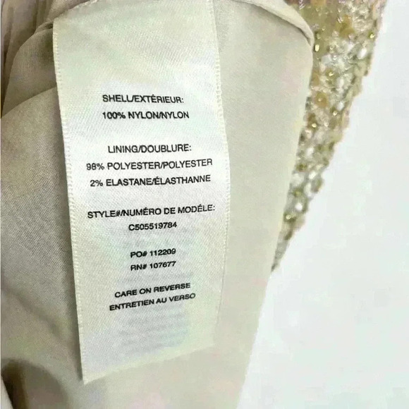 Alice + Olivia Kalia Beaded V-neck Beige Slip Dress Size Small - Picture 6 of 9